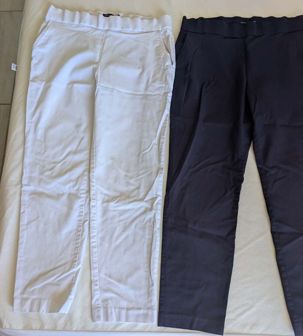 Counterparts Womens Super Stretch Career Pants Lot of 2 Navy & White size 12P